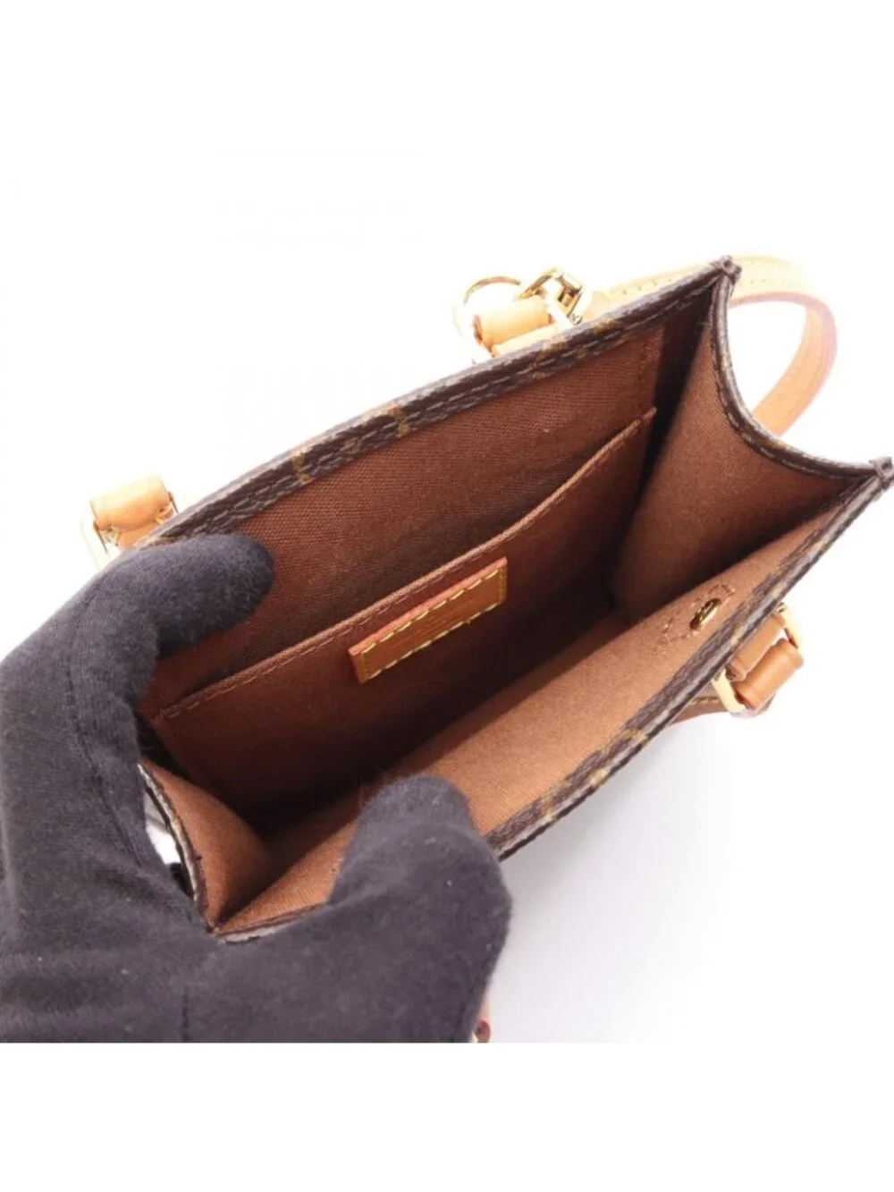 Louis Vuitton Handbag Petite Sac Plat 2-Way Canvas Leather